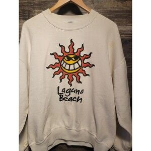 Vintage White Crazy Laguna Beach Sweatshirt Size L